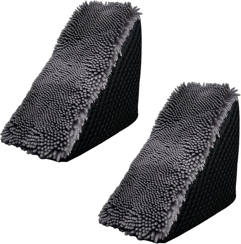 RXALASKA 2 Pcs Triangle Tire Shine Applicator, Reusable Tire Dressing Applicator Pads, Tire Gel Sponge Contoured for Car Detailing Cleaning - Image 1
