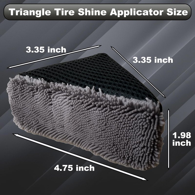 RXALASKA 2 Pcs Triangle Tire Shine Applicator, Reusable Tire Dressing Applicator Pads, Tire Gel Sponge Contoured for Car Detailing Cleaning - Image 2