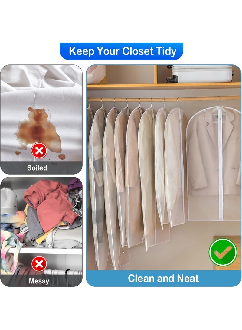 فاييت عبوة من 10 أكياس ملابس معلقة قابلة للتهوية، مزودة بسحاب كامل، مقاومة للغبار والماء، مناسبة للبدلات والفساتين والعباءات والأزياء التنكرية. - Image 5