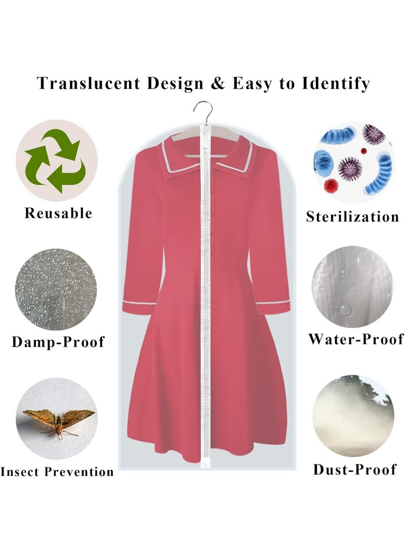 فاييت عبوة من 10 أكياس ملابس معلقة قابلة للتهوية، مزودة بسحاب كامل، مقاومة للغبار والماء، مناسبة للبدلات والفساتين والعباءات والأزياء التنكرية. - Image 4