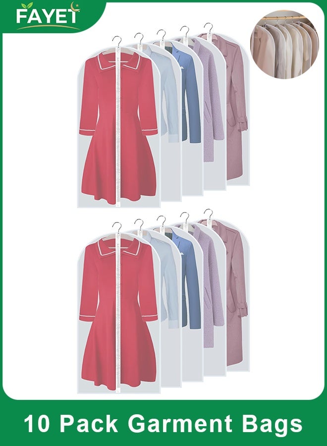 فاييت عبوة من 10 أكياس ملابس معلقة قابلة للتهوية، مزودة بسحاب كامل، مقاومة للغبار والماء، مناسبة للبدلات والفساتين والعباءات والأزياء التنكرية. - Image 1