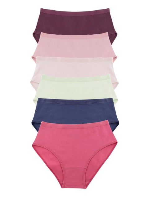 ميلك باك يحتوي علي 6 قطع بانتيهات بريف قطن سادة حريمي