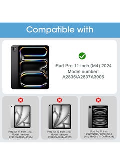 Procases Smart Case For Ipad Pro 11 Inch M4 2024 With Pencil Holder Clear Back Slim Tri-Fold Folio Stand Shell Tablet Cover For Ipad Pro 11 Inch M4 5Th Gen 2024 Model: A2836 A2837 A3006 -Black  - Image 2