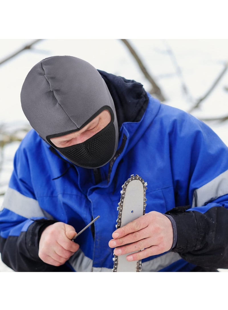 SYOSI 2 Pcs Balaclava Masks, Thicken Fleece Mask Winter Thermal Windproof Mask For Outdoor Skiing Cycling Snowboarding Full Cover Mask For Unisex (Black, Gray) - Image 4