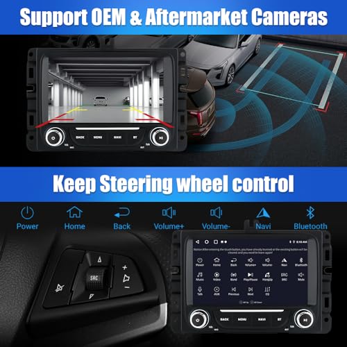 Junsun 5G WiFi Car Radio Stereo for Dodge RAM 2013-2019 1500/2500/3500,7 inch Touch Screen Head Unit with Carplay/Android Auto SWC GPS WiFi Bluetooth FM RDS AM DSP SWC Backup Camera - Image 5