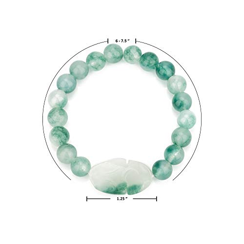 ZenBless Jade Bracelet For Women Men Lucky Charm 10mm Bead Bracelet with Pi Xiu/Pi Yao Attract Wealth and Good Luck Dark Green - Image 4