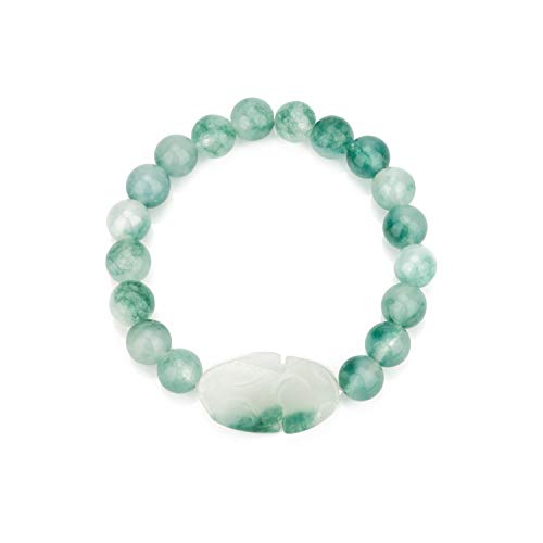 ZenBless Jade Bracelet For Women Men Lucky Charm 10mm Bead Bracelet with Pi Xiu/Pi Yao Attract Wealth and Good Luck Dark Green - Image 2