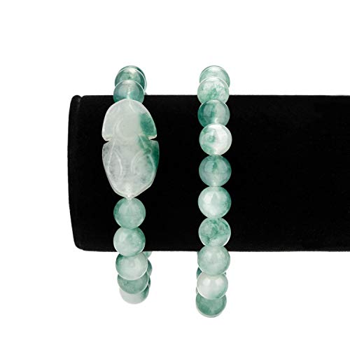 ZenBless Jade Bracelet For Women Men Lucky Charm 10mm Bead Bracelet with Pi Xiu/Pi Yao Attract Wealth and Good Luck Dark Green - Image 3