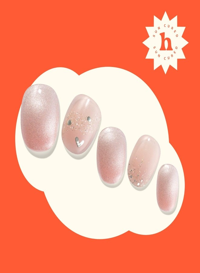 Heyhae Semi Cured Gel Nail Strips | Sun-Cured No LED Lamp Needed Easy Apply & Remove | Includes 28 strips, 1 Prep Pad, 1 Nail File & 1 Wooden Stick - Hey, I Miss You - Image 5