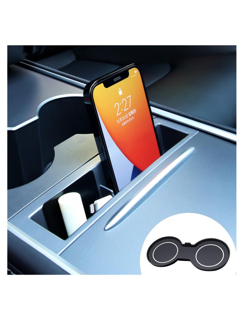 Excefore 2023 Tesla Model 3/Y Accessorie, Center Console Organizer Tray, Armrest Hidden Cubby Drawer Storage Box, for Tidy Collection of Documents & Credit Card, ABS Material, for 2021-2023 Model 3/Y - Image 1