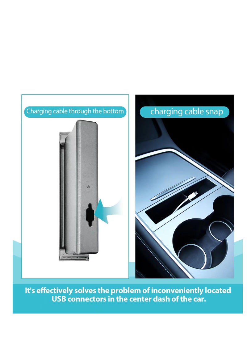 Excefore 2023 Tesla Model 3/Y Accessorie, Center Console Organizer Tray, Armrest Hidden Cubby Drawer Storage Box, for Tidy Collection of Documents & Credit Card, ABS Material, for 2021-2023 Model 3/Y - Image 4