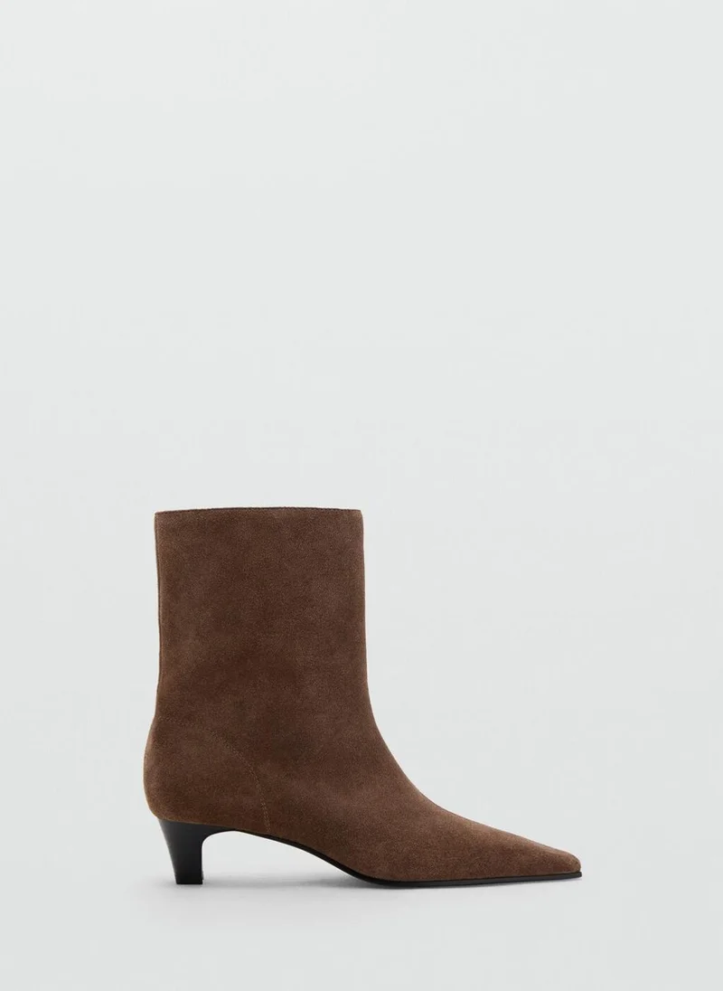 MANGO Suede leather ankle boots