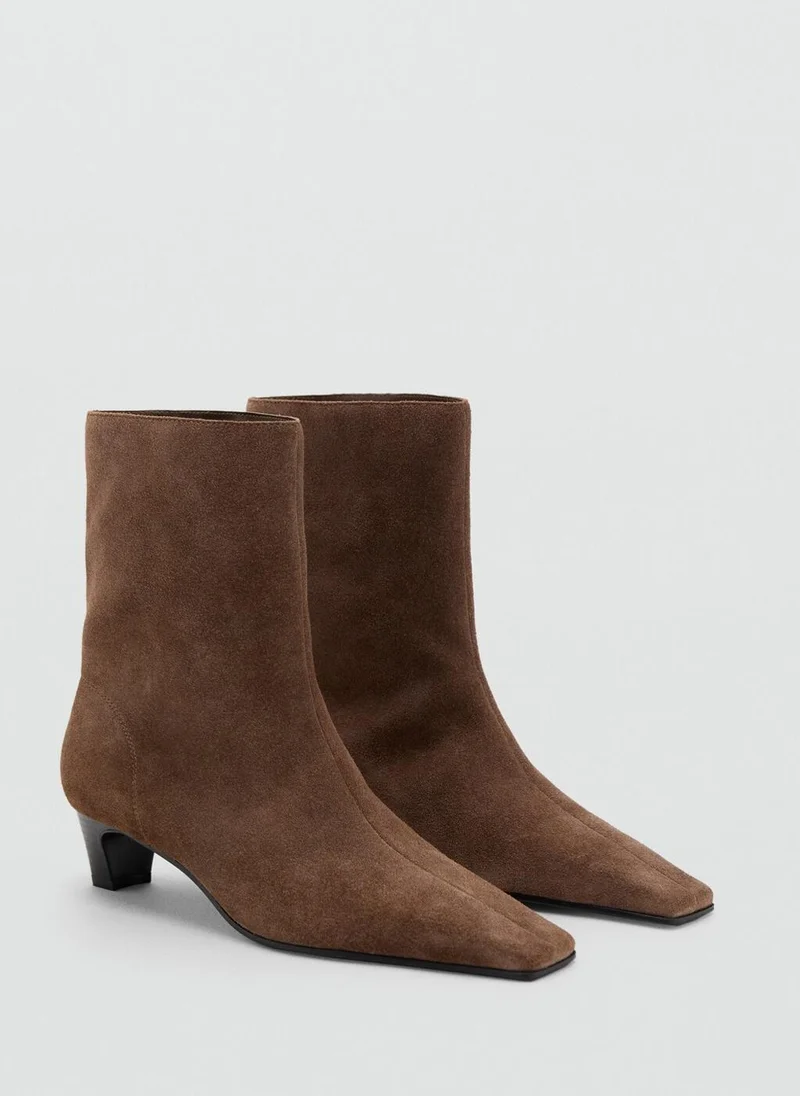 MANGO Suede leather ankle boots