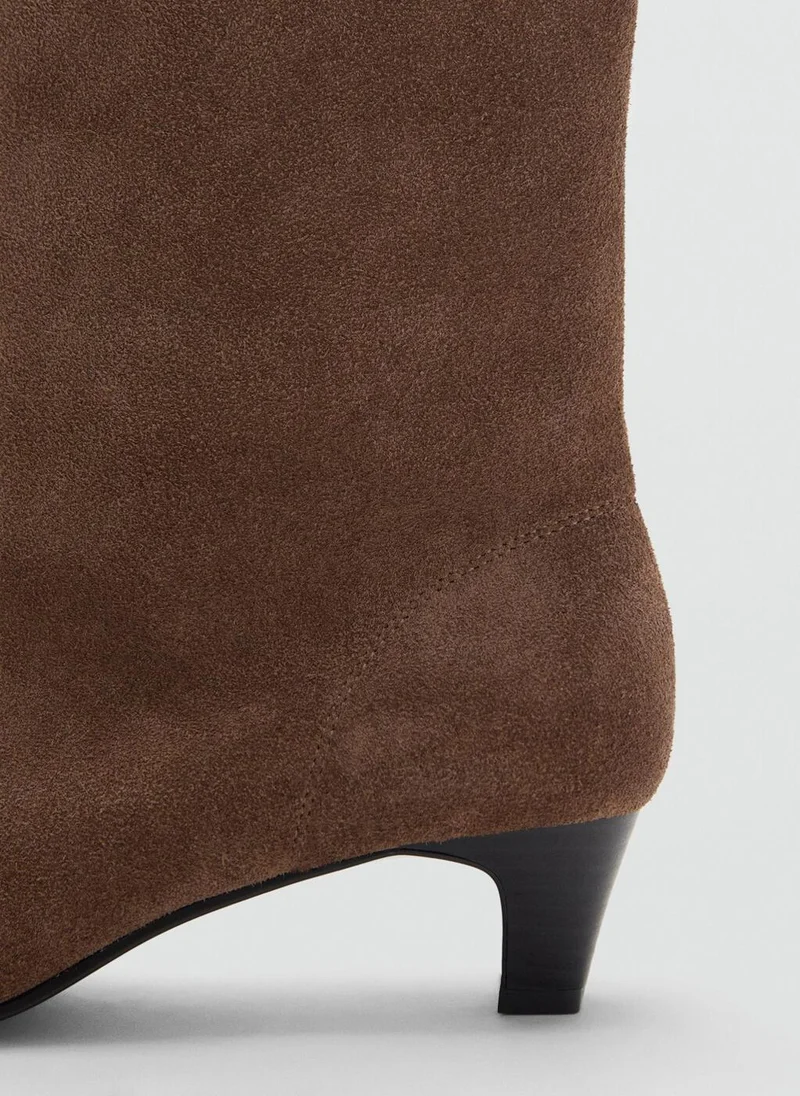 MANGO Suede leather ankle boots