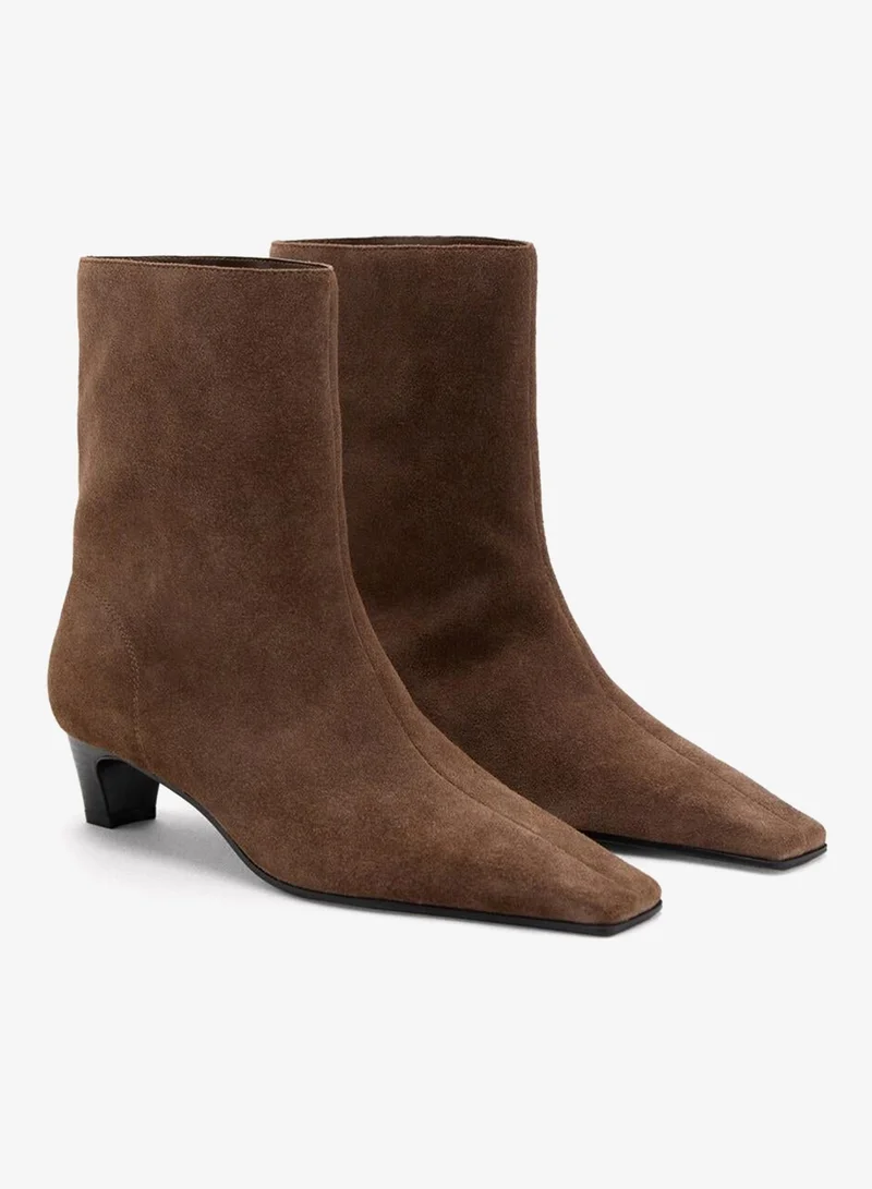 مانجو أحذية الكاحل من جلد السويد