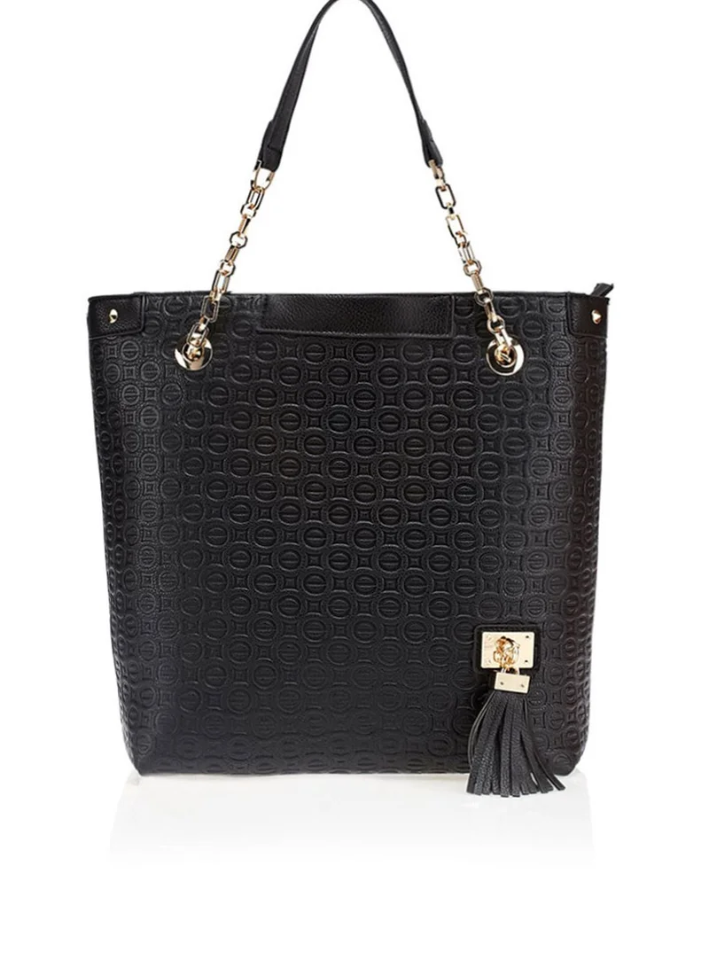 Ginger Embossed Tote With Tassel
