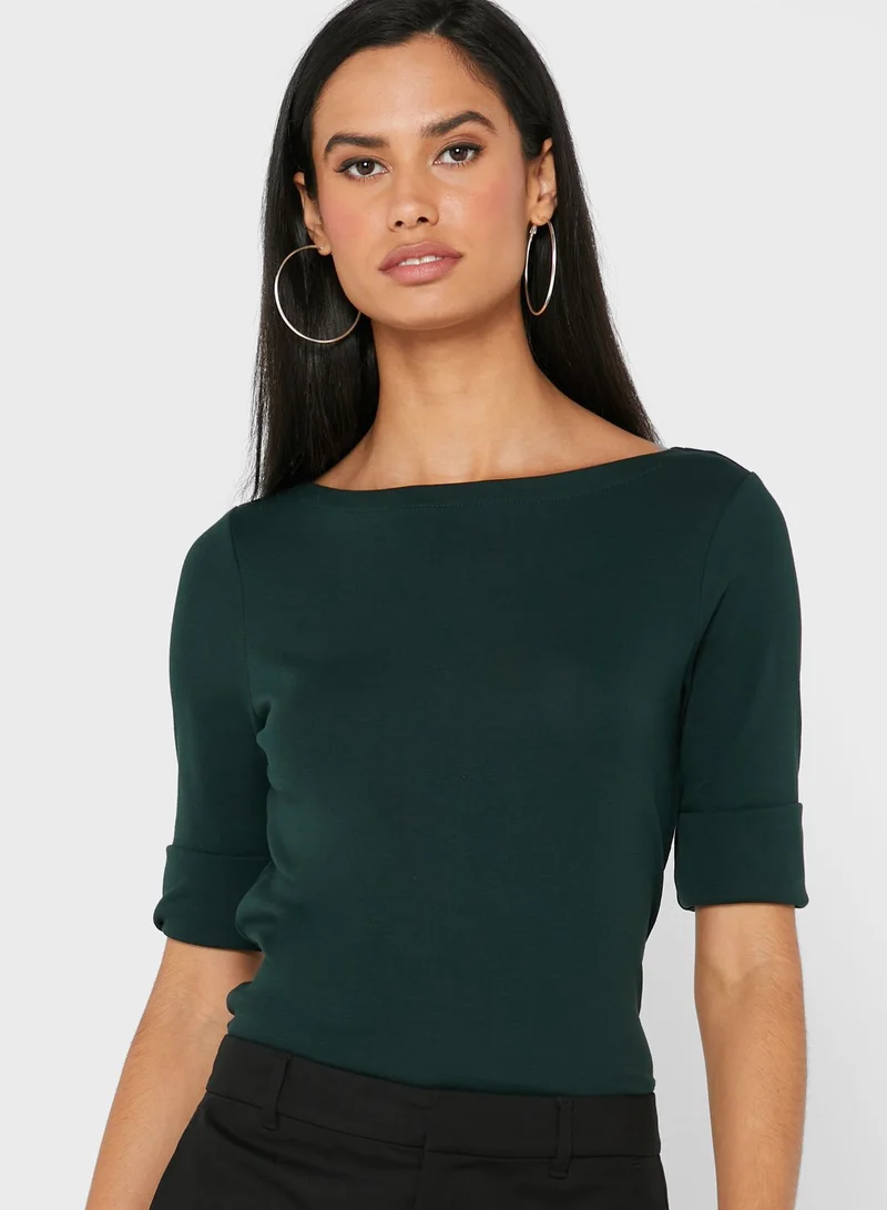 Lauren Ralph Lauren Judy Knitted Crew Neck T-Shirt