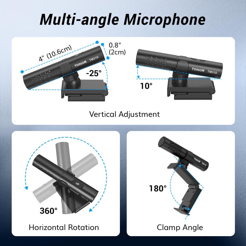 TONOR USB Conference Microphone for Laptop, Adjustable Computer PC Mic with Mute Button & LED Indicator for Video Call Meeting, Microfono for Desktop Zoom Skype YouTube, Plug-Play for MacOS Windows - Image 5