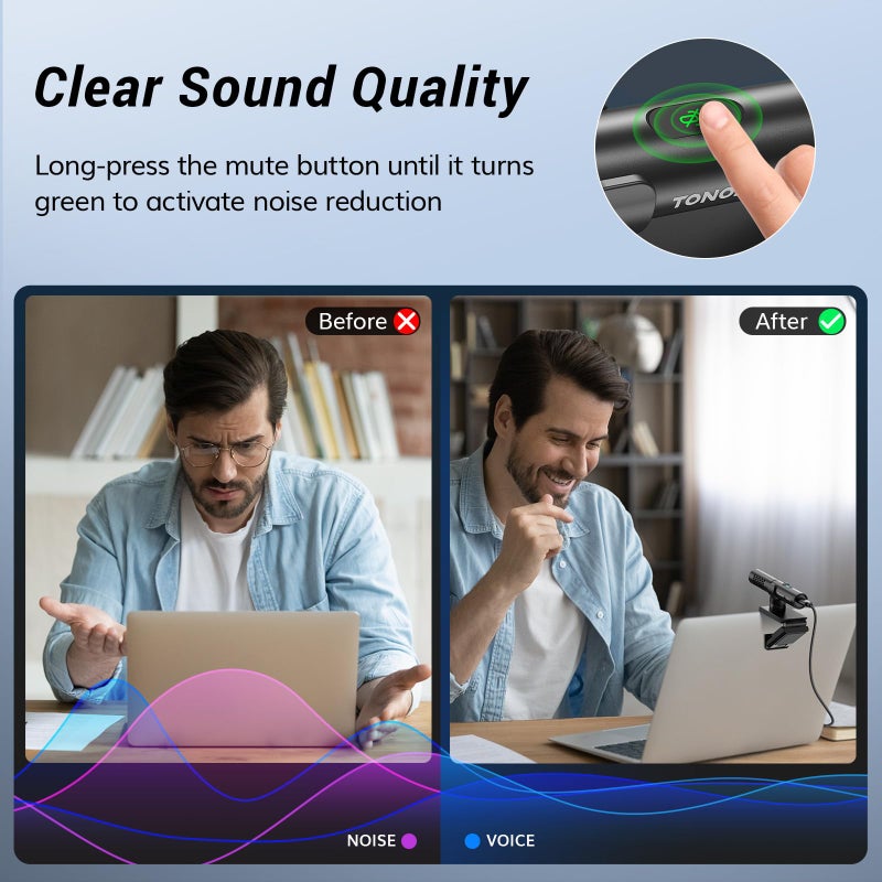 TONOR USB Conference Microphone for Laptop, Adjustable Computer PC Mic with Mute Button & LED Indicator for Video Call Meeting, Microfono for Desktop Zoom Skype YouTube, Plug-Play for MacOS Windows - Image 3