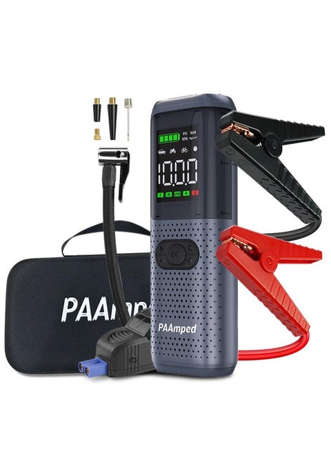 مع ضاغط الهواء كاتب 2500A 12V 150PSI 81.4WH بطارية السيارة كاتب كامل البنزين 8.0 لتر الديزل الطائر الذكية ، مع عرض أضواء الطوارئ