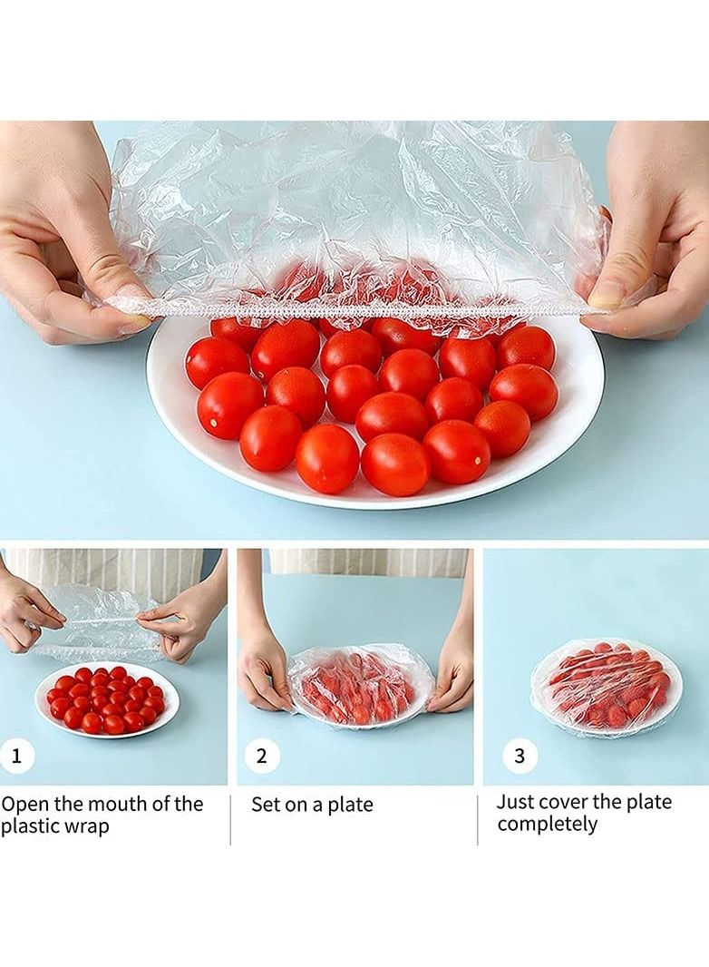 Disposable Fresh Keeping Bags Elastic Food Storage Covers Disposable Bowl Covers Dish Plate Plastic Covers Elastic Stretch Bowl Lids Universal Kitchen Wrap Seal Bags  - Image 2