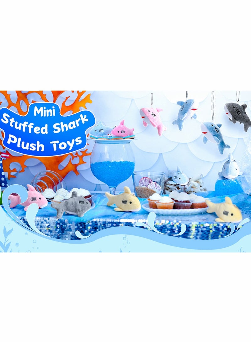 12 Mini Shark Plush Toys Soft Stuffed Ocean Animals Ideal for Kids Party Favors and Gifts 10CM Available in Pink Blue Gray Yellow  - Image 2