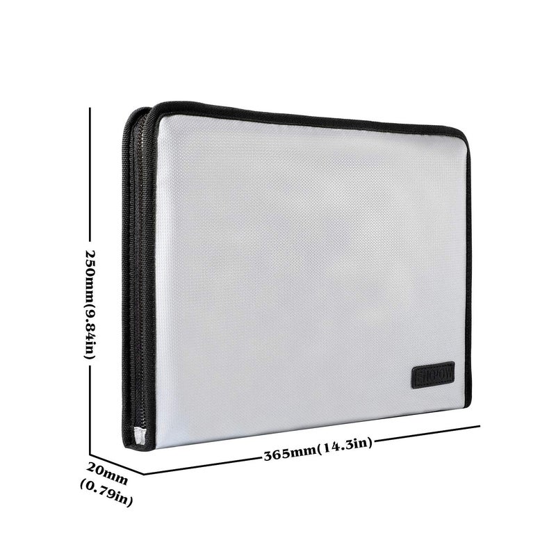 ENGPOW Expanding File Folder Important Document Organizer Fireproof and Waterproof Document Bag with A4 Size 13 Pockets Zipper Closure Non-Itchy Silicone Coated Portable Filing Wallet Pouch(Silver) - Image 3