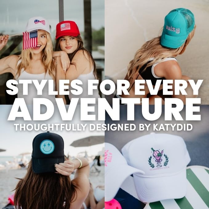KATYDID Salty Foam Trucker Hat - Adjustable Trucker Hat with Mesh Netting - Fully Embroidered Trucker Hat for Women - Trendy Vintage Baseball Cap (Khaki) - Image 3