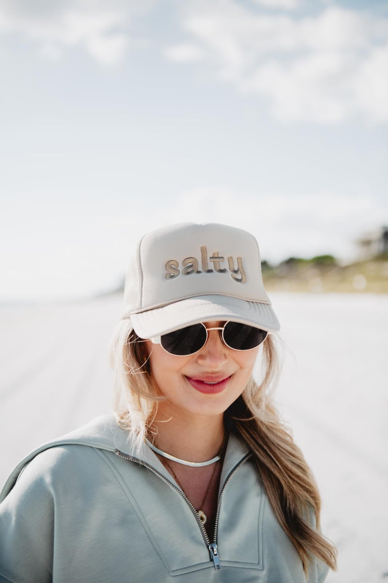 KATYDID Salty Foam Trucker Hat - Adjustable Trucker Hat with Mesh Netting - Fully Embroidered Trucker Hat for Women - Trendy Vintage Baseball Cap (Khaki) - Image 2