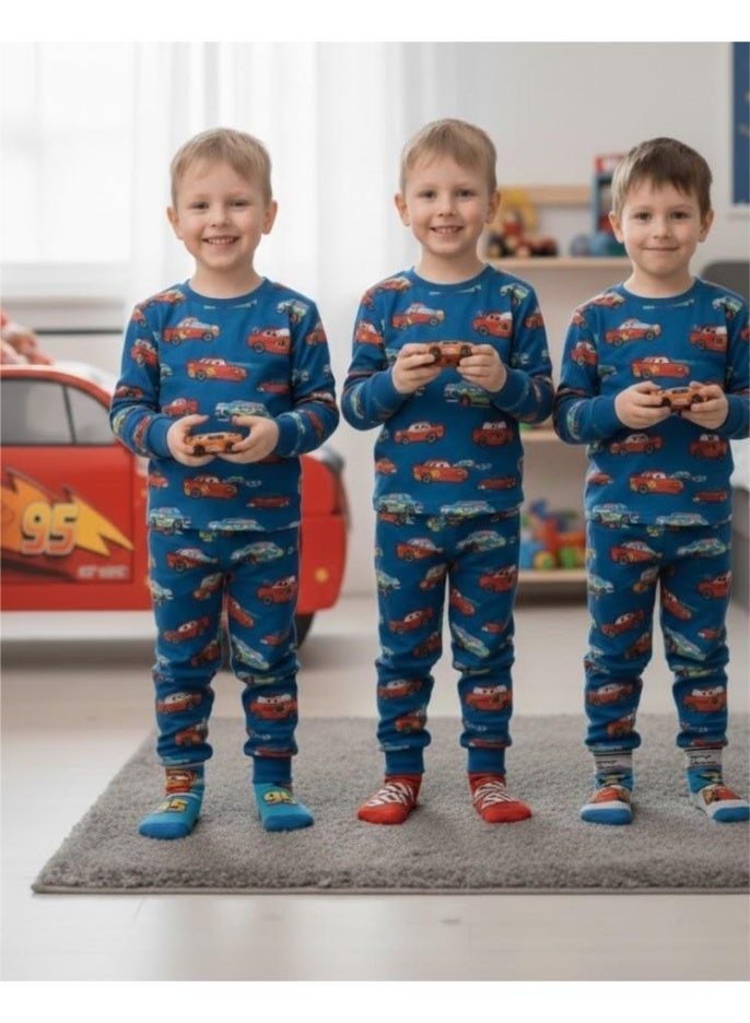 ديزني بيكسار كارز مجموعة جوارب ديزني كارز للأولاد (3 قطع). من إنتاج كيدز تي في. - Image 3