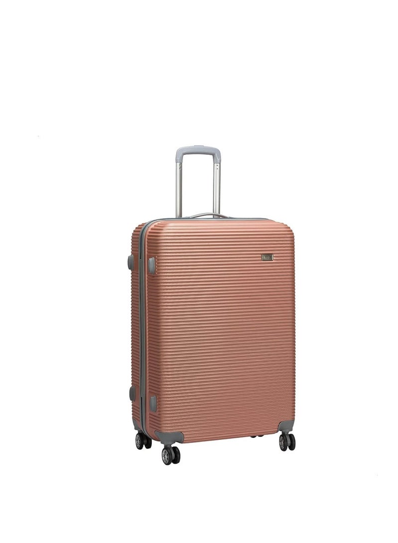 JP 28-Inch Trolley Luggage – ABS Hard Shell, Lightweight Spinner Suitcase – Rose Gold - Image 1