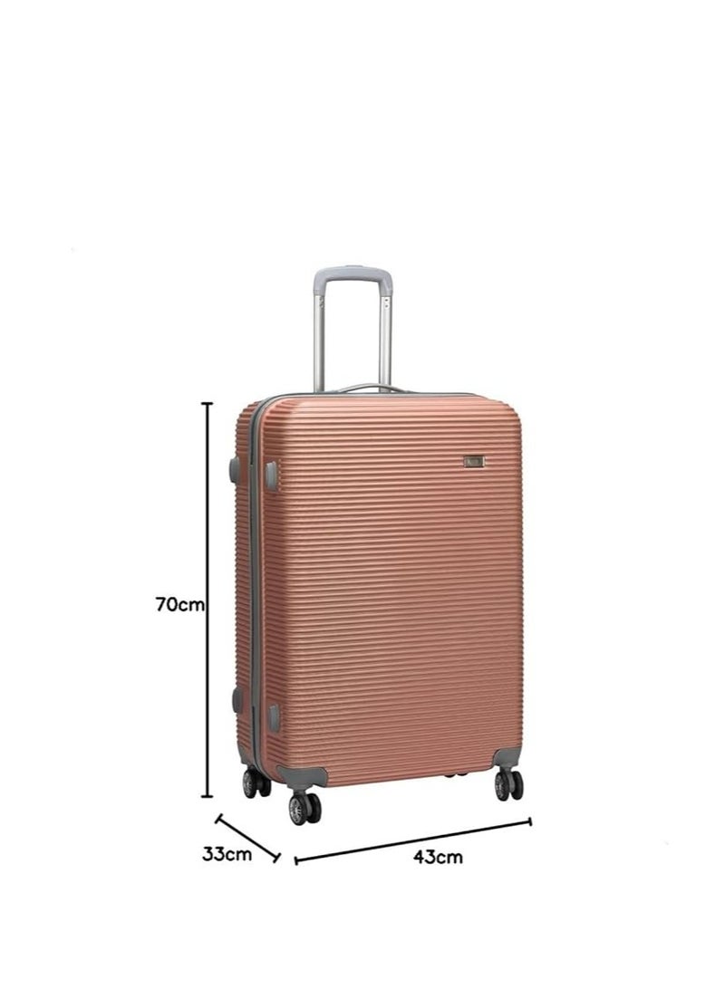 JP 28-Inch Trolley Luggage – ABS Hard Shell, Lightweight Spinner Suitcase – Rose Gold - Image 3