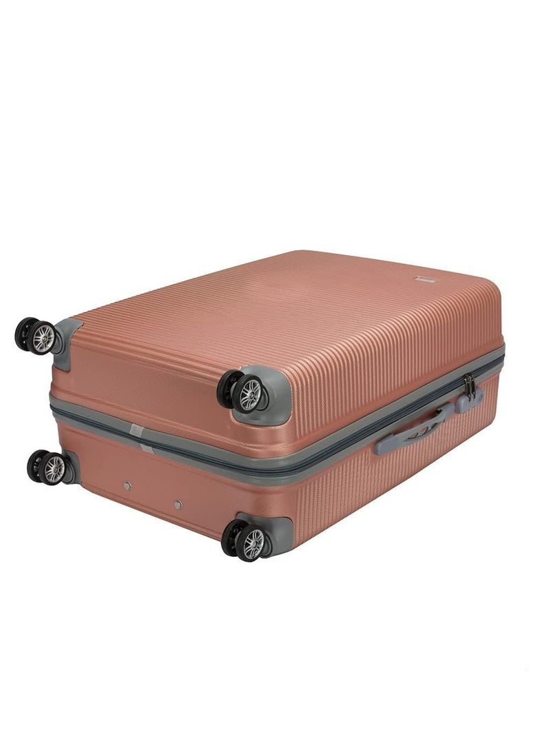 JP 28-Inch Trolley Luggage – ABS Hard Shell, Lightweight Spinner Suitcase – Rose Gold - Image 2
