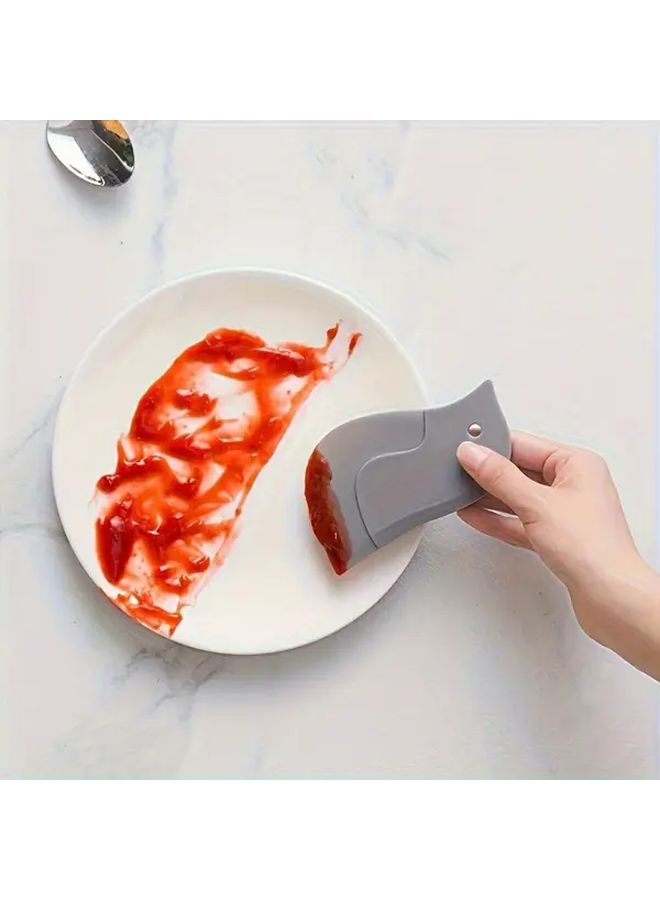 1pc Grey Soft Kitchen Scraper Multi Purpose Grease Residue Remover For Sink Countertop Baking Tools Battery Free Design Cleaning Brush - Image 4
