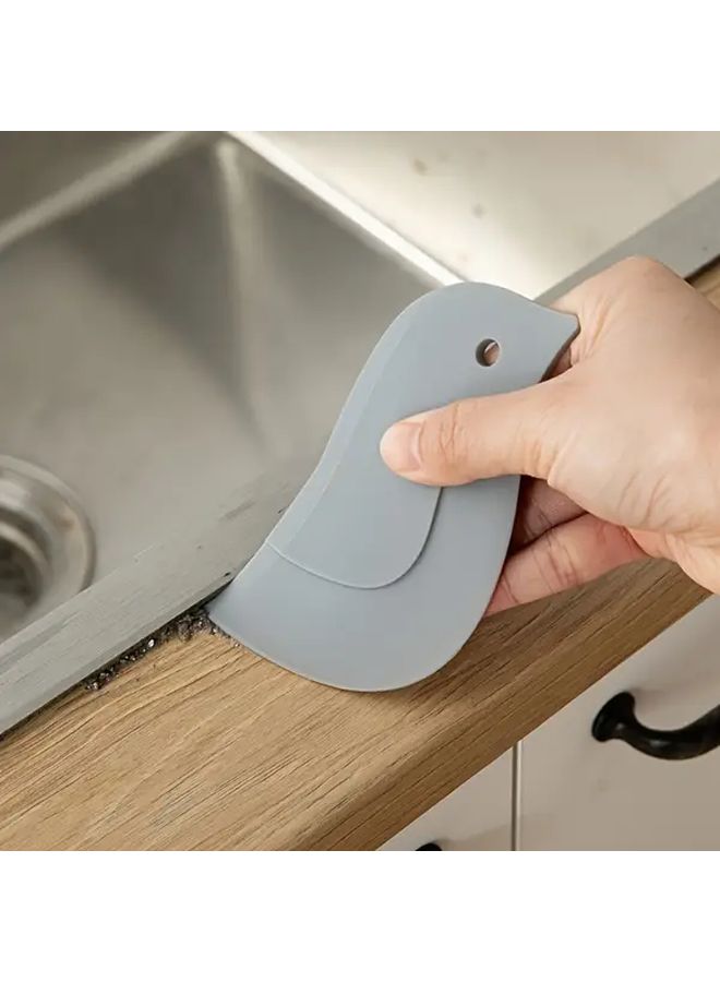 1pc Grey Soft Kitchen Scraper Multi Purpose Grease Residue Remover For Sink Countertop Baking Tools Battery Free Design Cleaning Brush - Image 2