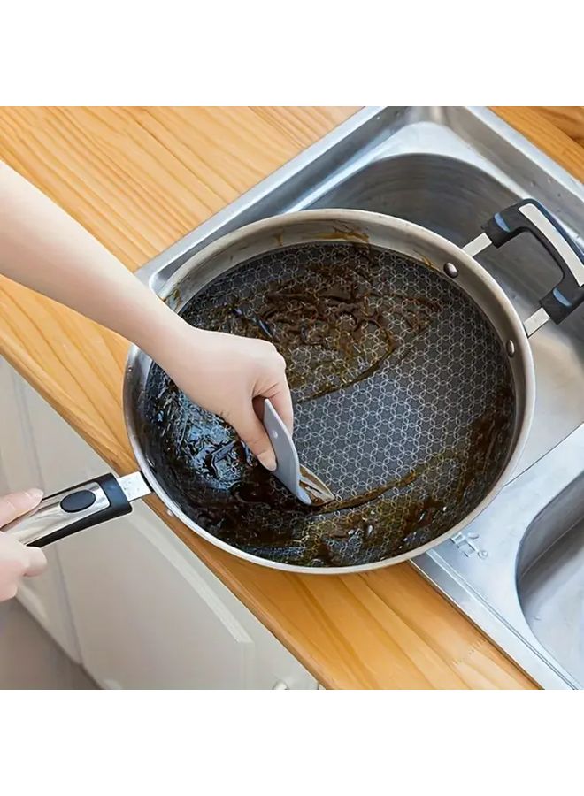 1pc Grey Soft Kitchen Scraper Multi Purpose Grease Residue Remover For Sink Countertop Baking Tools Battery Free Design Cleaning Brush - Image 5