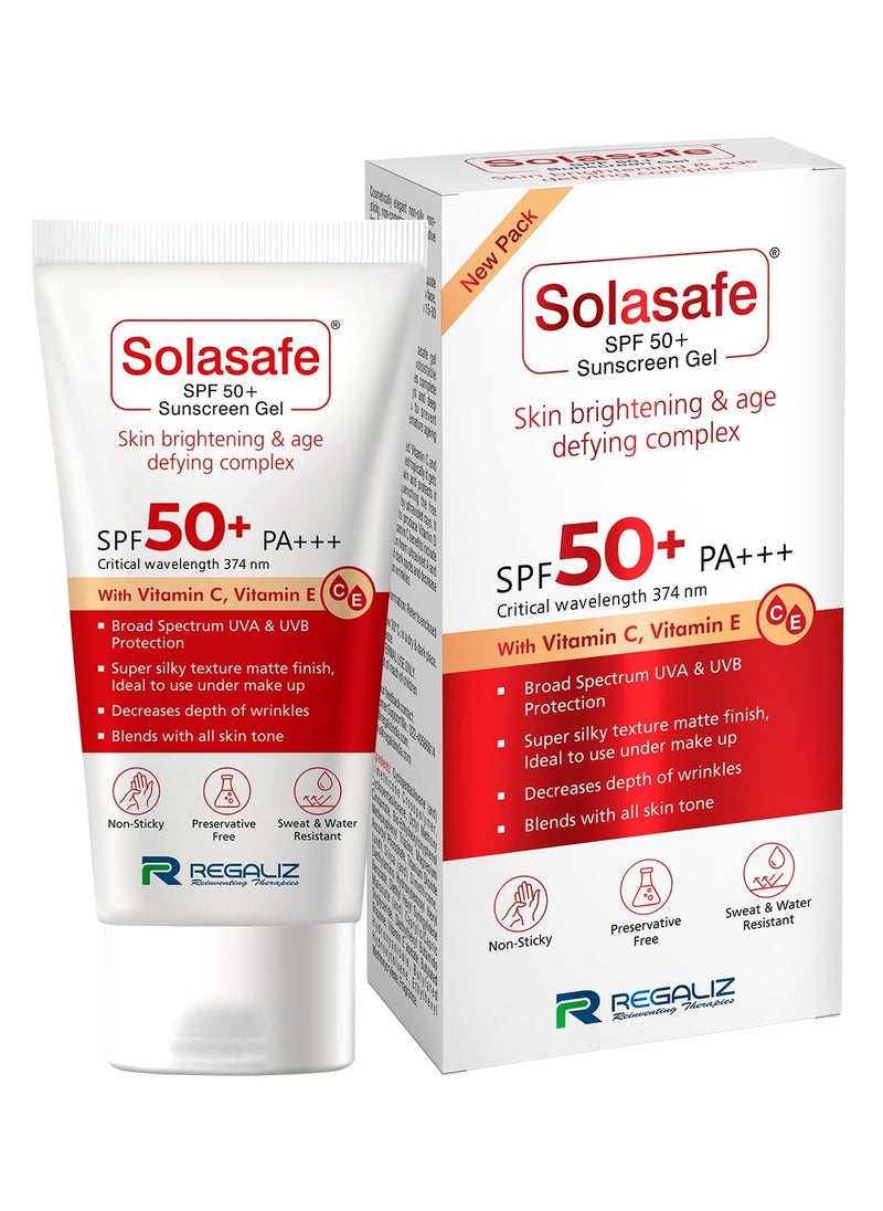 Regaliz - REGALIZ Solasafe SPF 50+ Silicone Sunscreen, Skin Brightening And Age Defying Antioxidant Complex (50G) - Image 1