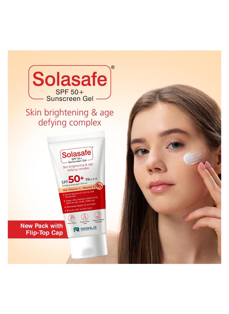 Regaliz - REGALIZ Solasafe SPF 50+ Silicone Sunscreen, Skin Brightening And Age Defying Antioxidant Complex (50G) - Image 1