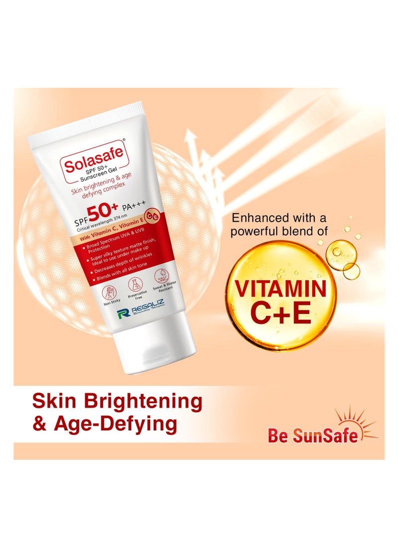 Regaliz - REGALIZ Solasafe SPF 50+ Silicone Sunscreen, Skin Brightening And Age Defying Antioxidant Complex (50G) - Image 1