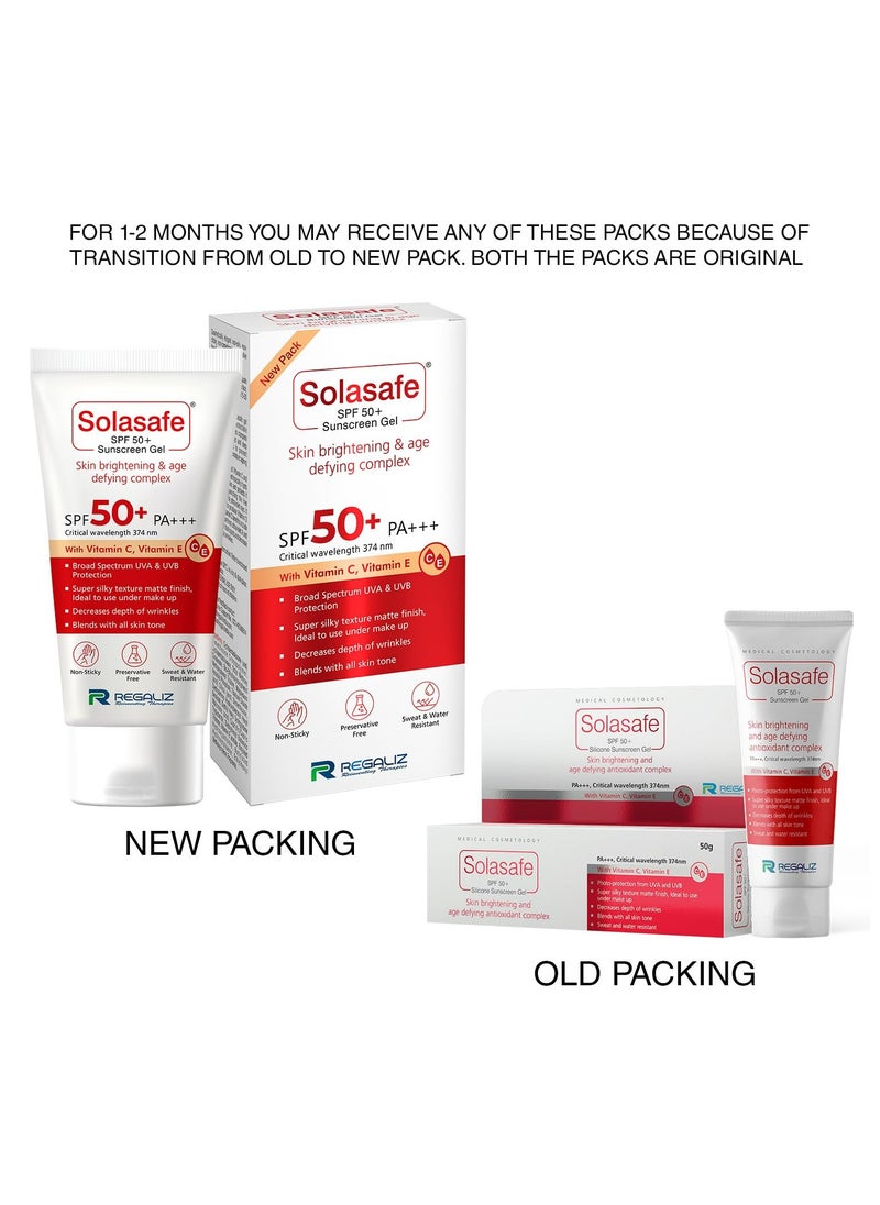Regaliz - REGALIZ Solasafe SPF 50+ Silicone Sunscreen, Skin Brightening And Age Defying Antioxidant Complex (50G) - Image 1