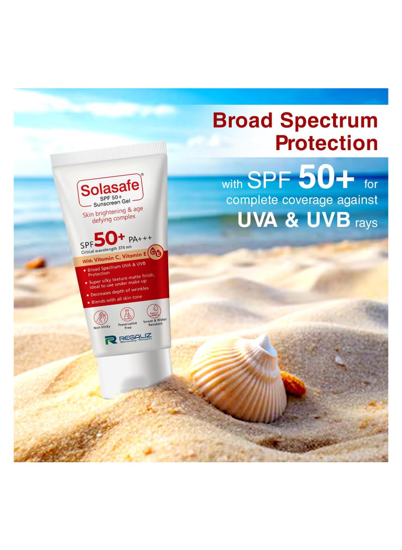 Regaliz - REGALIZ Solasafe SPF 50+ Silicone Sunscreen, Skin Brightening And Age Defying Antioxidant Complex (50G) - Image 1
