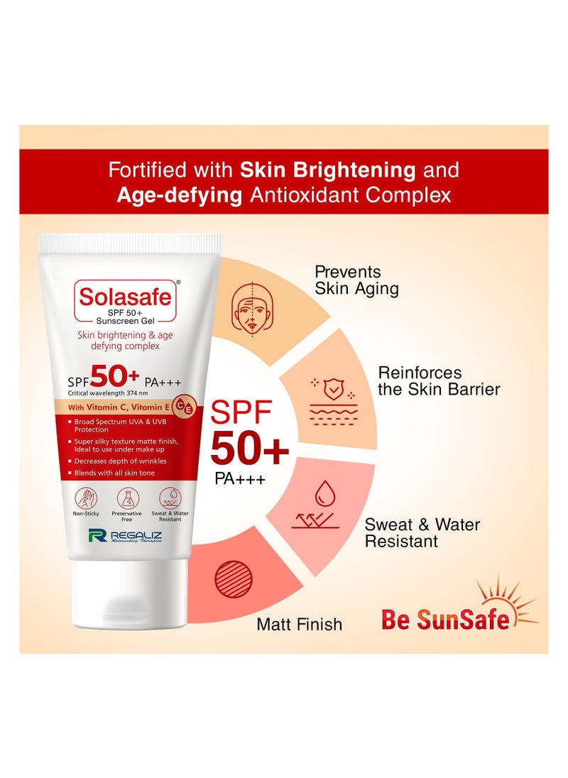 Regaliz - REGALIZ Solasafe SPF 50+ Silicone Sunscreen, Skin Brightening And Age Defying Antioxidant Complex (50G) - Image 1
