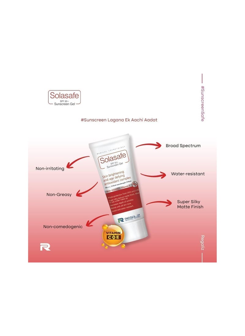 Regaliz - REGALIZ Solasafe SPF 50+ Silicone Sunscreen, Skin Brightening And Age Defying Antioxidant Complex (50G) - Image 1