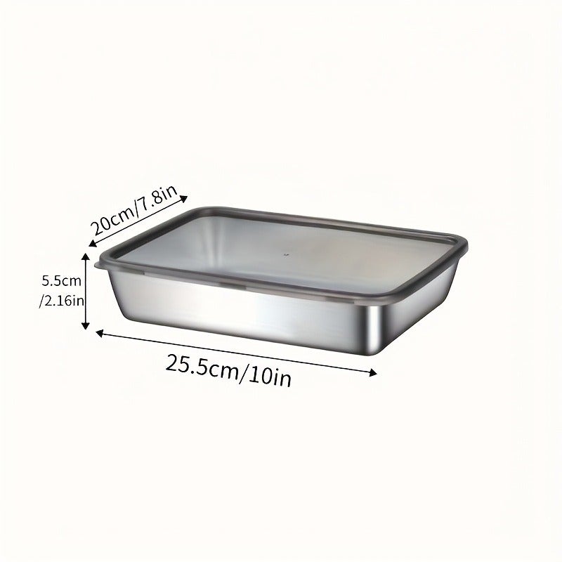 3pcs Stainless Steel Food Storage Containers Leak-Proof Reusable, Fruits Meats Veggies Easy Clean Stackable Kitchen Organizers Fridge Freezer Pantry Leftovers Pantry Dishwasher Safe Home Kitchen Organizer Dining Service Utensils and Tableware - Image 5