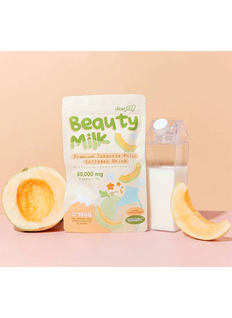 dear face Beauty Milk Premium Japanese Melon Collagen Drink  - Image 2