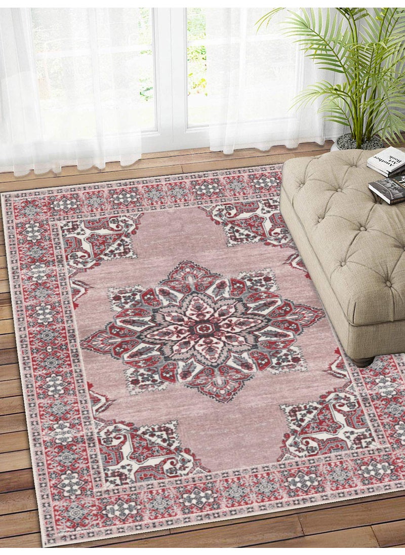 Status Contract Status Contract Polyester 3D Printed Perfect Rugs for Living Area | Rug and for Bedroom |Rug and for Ining Table Rug Floor with Anti Slip Backing (3 X 5, Maroon), Rectangular  - Image 1