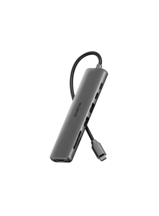 ORAIMO 7in1 Multifunction HUB PowerTrans - Chrome Grey - Image 1