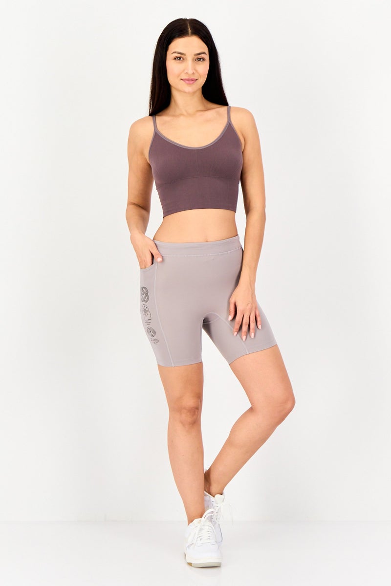 UNDER ARMOUR Women Fitted Fit Running Shorts, Grey - Image 3