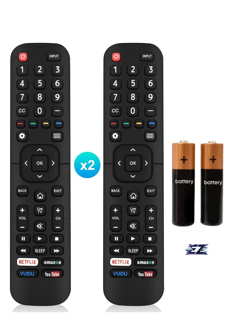 ELTRAZONE 2PCS EN2A27 Replacement Remote Control for Hisense 4K LED LCD UHD Smart TVs - Compatible with EN2A127H, EN2A27HT, EN2AN27H, EN2AS27H, EN2B27, EN2C27, EN2D27, EN2G27, EN33922A, EN33924HS, EN33925A – Includes Battery - Image 1
