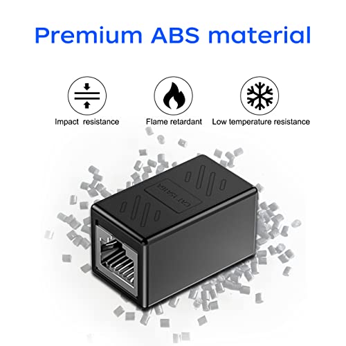 QINGLER RJ45 Cat6 Coupler Ethernet Extender Connector, 6 Pack in Line Coupler for cat7 cat6 cat5e cat5 Ethernet Cable Extender Female to Female (Black) - Image 5